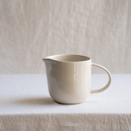 Milk Jug in 'White Salt Gloss'