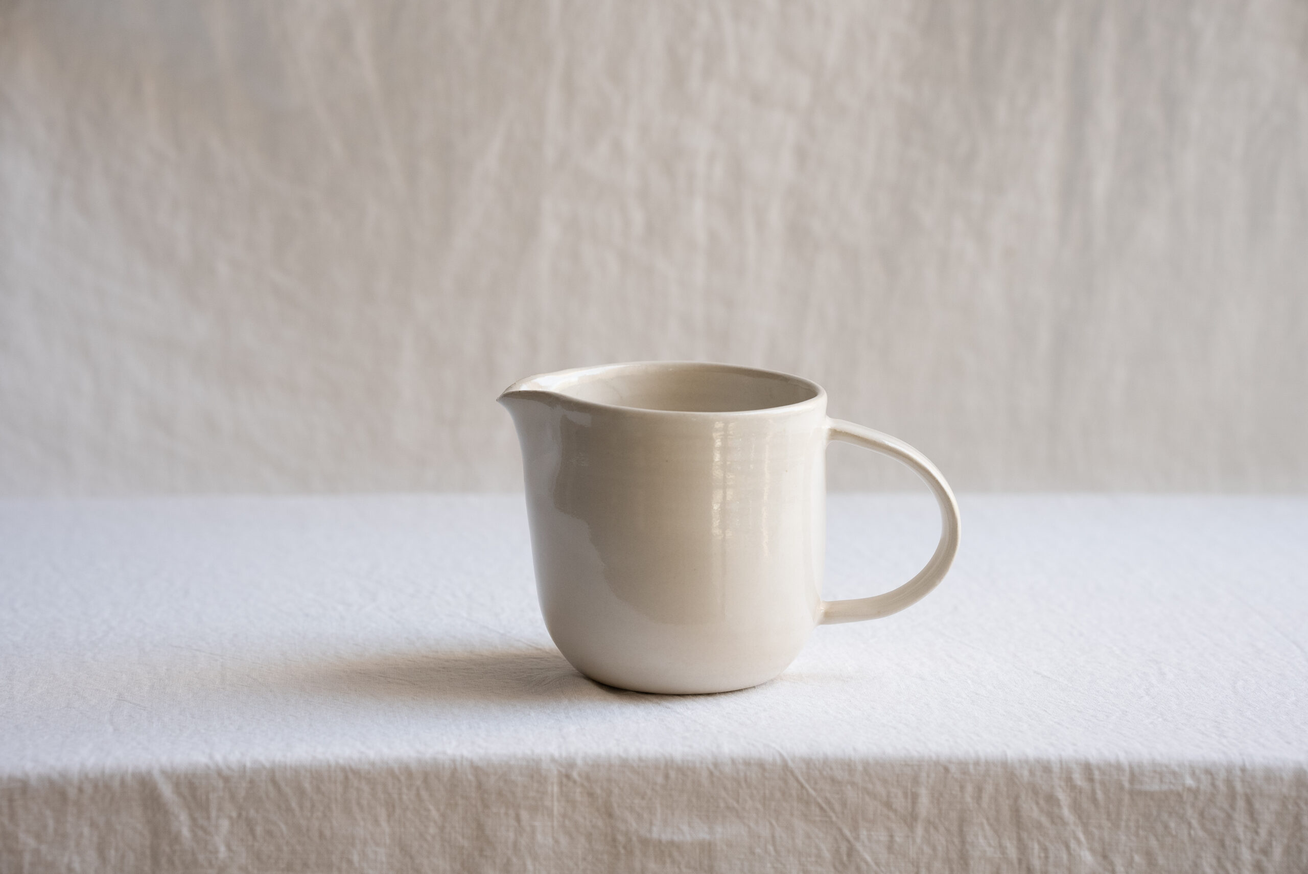 Milk Jug in 'White Salt Gloss'