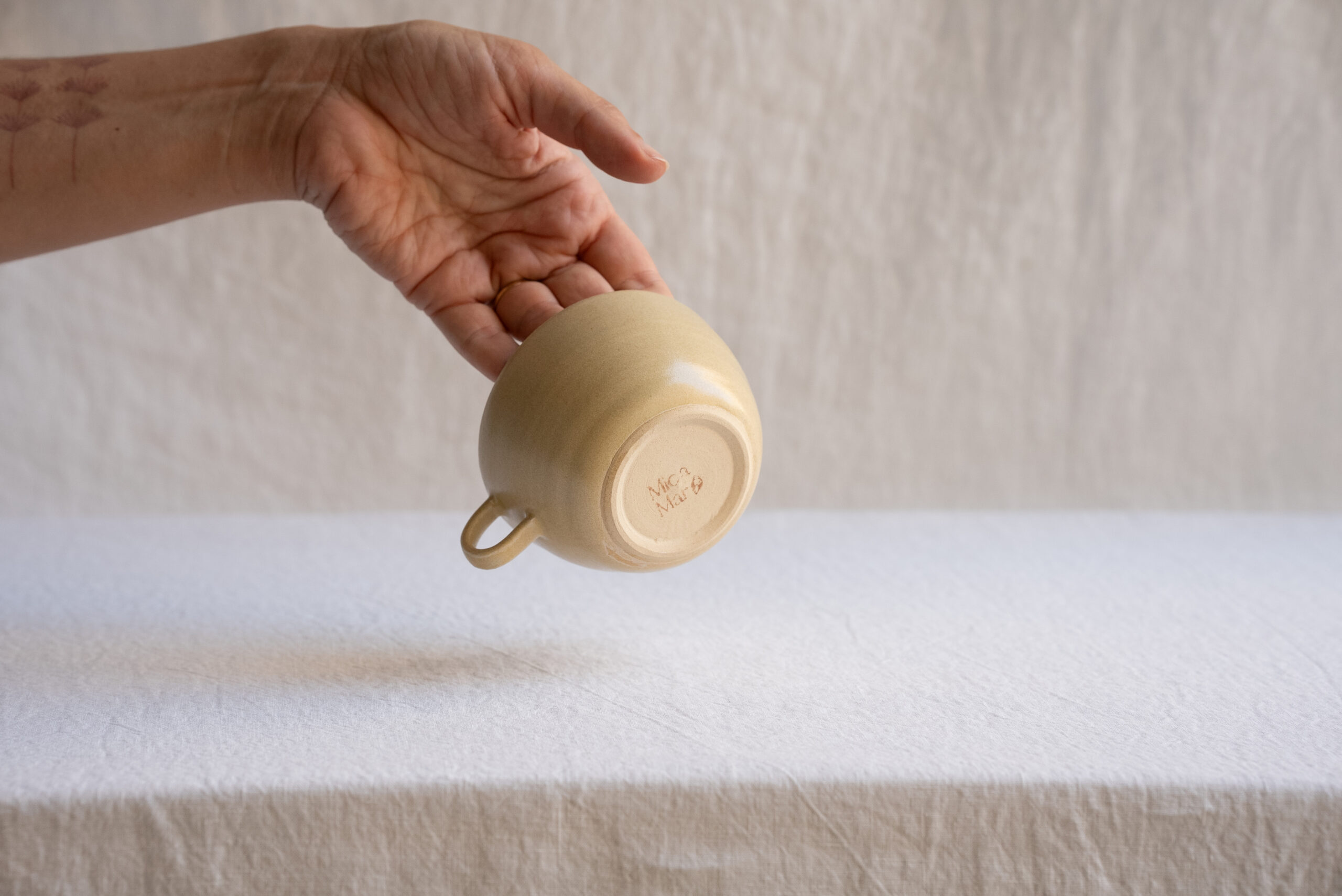 Small Coffee Cup in 'Gold Pistachio' - Image 4