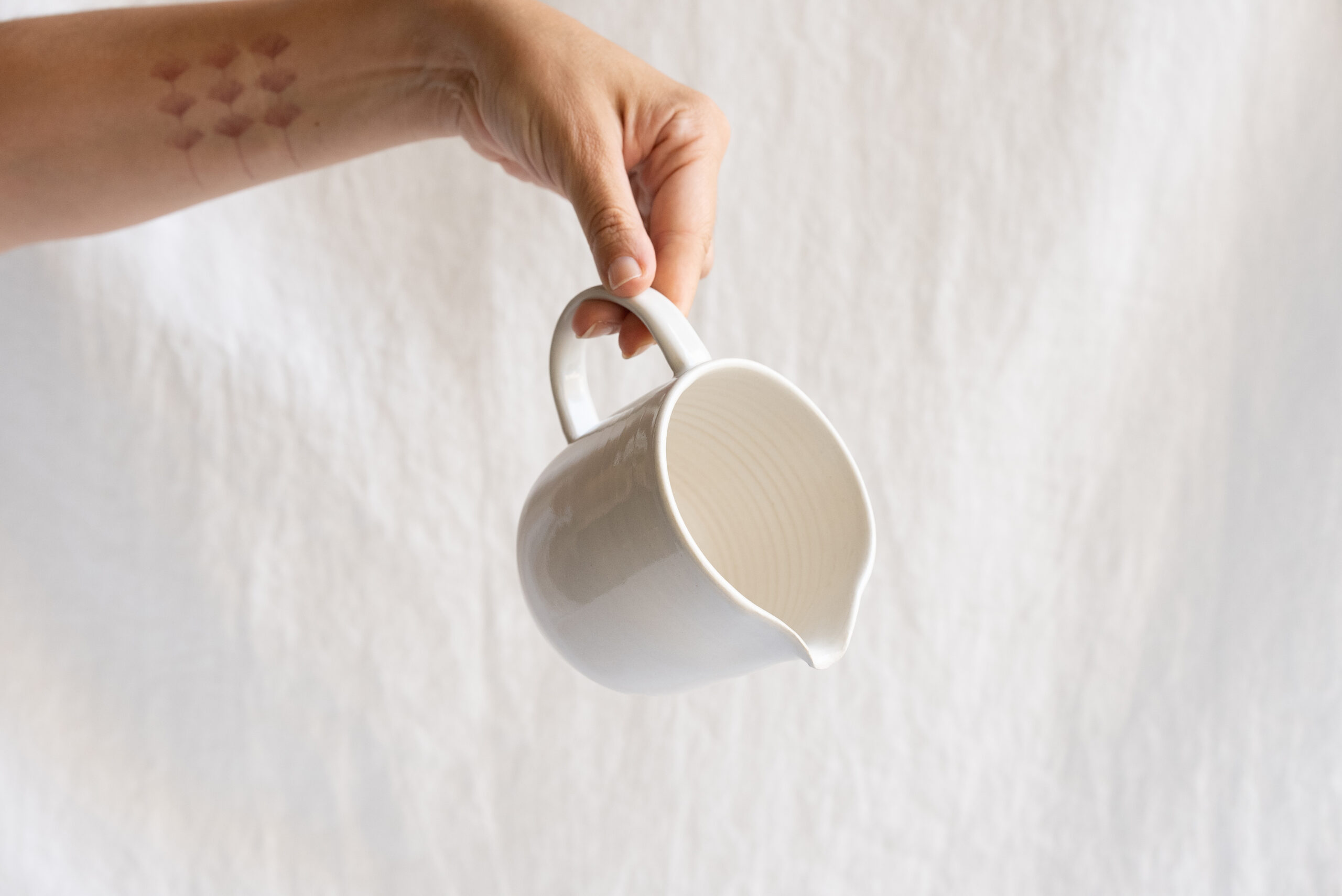 Milk Jug in 'White Salt Gloss' - Image 2